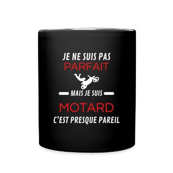 je ne suis pas parfait motard - Mug uni - noir - Devant