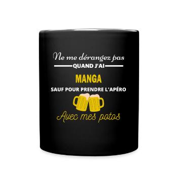 Ne me dérangez pas QUAND J'ai l'apéro manga - Mug uni - noir - Devant