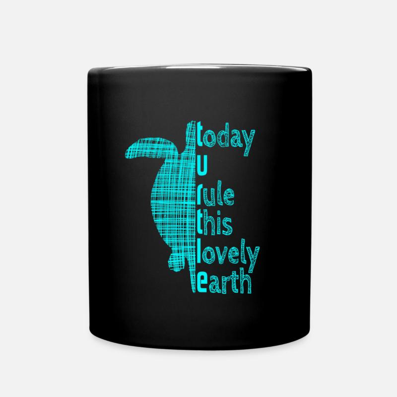 Turtle Schildkröte - Tasse einfarbig - Schwarz