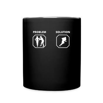 PROBLEM SOLUTION Rugby - Full Colour Mug - black - Front