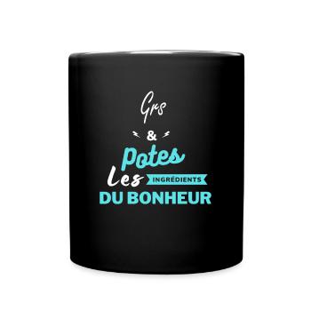 potes les ingrédients du bonheur Grs - Mug uni - noir - Devant