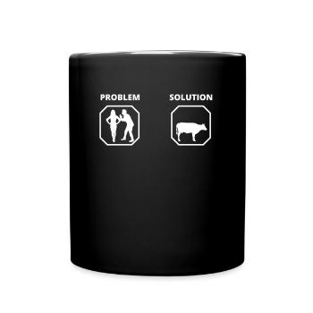 PROBLEM SOLUTION viande - Mug uni - noir - Devant