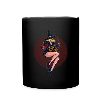 Halloween Gift Witch Skeleton Killer Horror - Full Colour Mug - black - Front