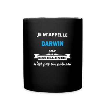 Je m'appelle excellence Darwin - Mug uni - noir - Devant