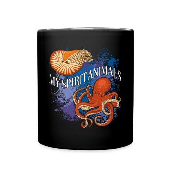 Nautilus und Oktopus sind meine Lieblingstiere - Tasse einfarbig - Schwarz - Vorne