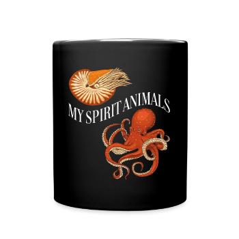 Nautilus und Oktopus sind meine Lieblingstiere - Tasse einfarbig - Schwarz - Vorne