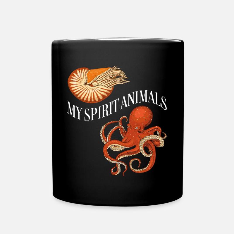 Nautilus und Oktopus sind meine Lieblingstiere - Tasse einfarbig - Schwarz