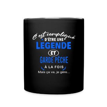 humour Légende et GARDE PÊCHE cadeau - Mug uni - noir - Devant