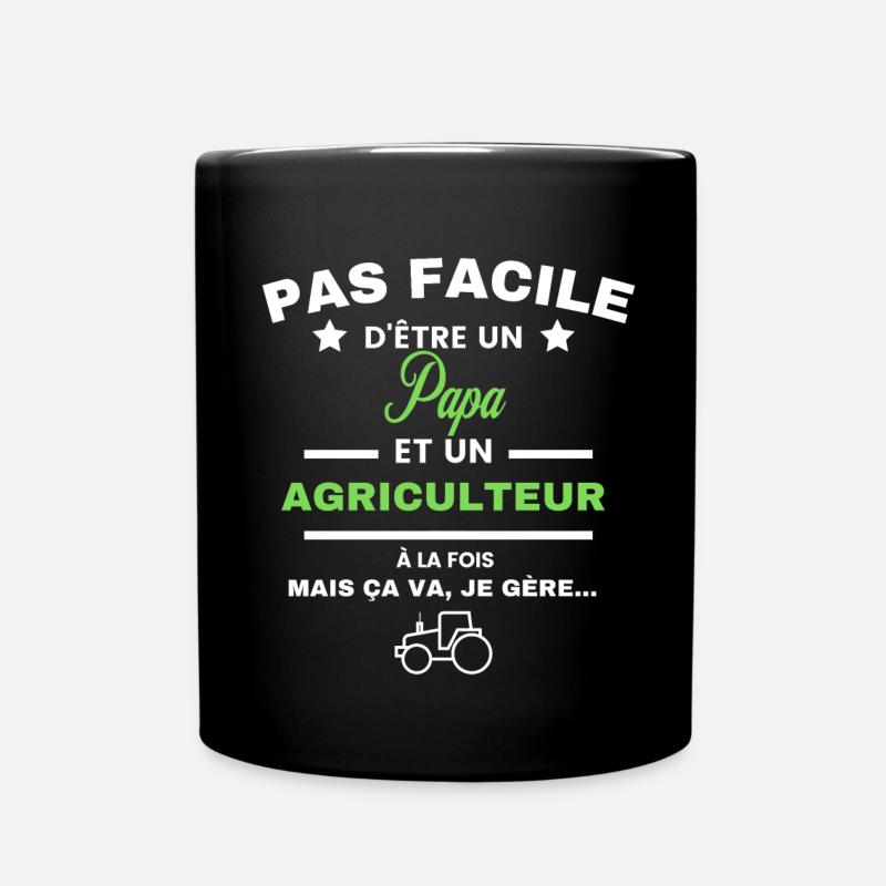 pas facile d'être agriculteur et Papa - Mug uni - noir
