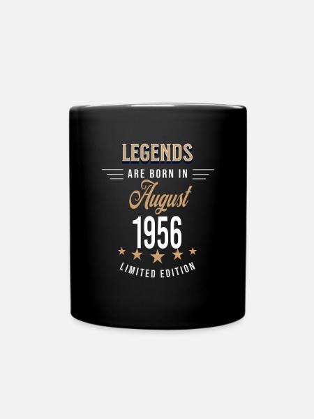 Legends are born in August 1956 - Full Colour Mug - black