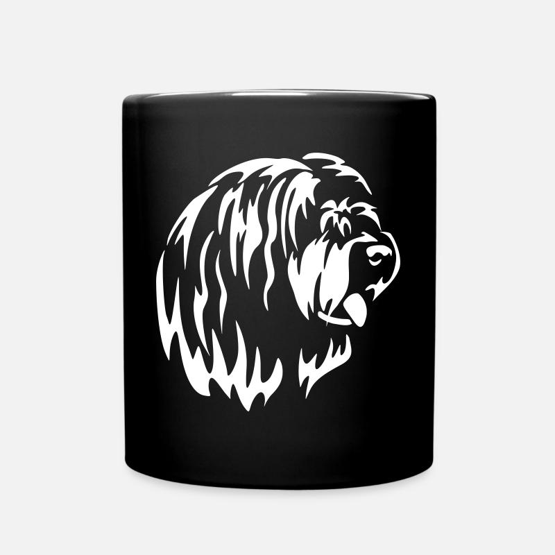Bearded Collie Kopf "Black Edition" - Tasse einfarbig - Schwarz