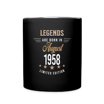 Legends are born in August 1958 - Full Colour Mug - black - Front