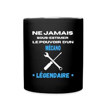 ne jamais sous estimer légendaire Mécano - Mug uni - noir - Devant