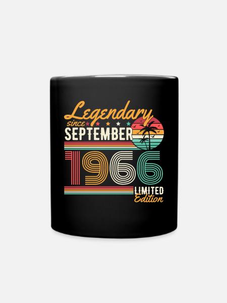Légendaire Septembre Né 1966 Anniversaire - Mug uni - noir