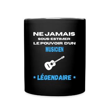ne jamais sous estimer légendaire musicien - Mug uni - noir - Devant