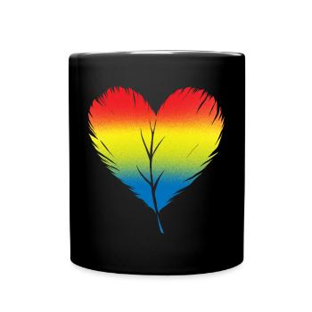 Vogelherz-Design für bunte Vogelfans - Tasse einfarbig - Schwarz - Vorne