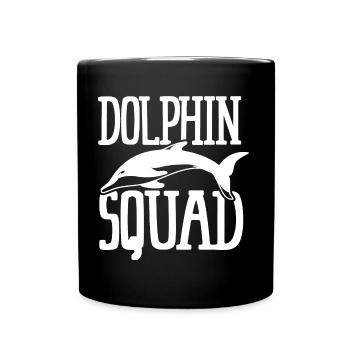 Cute Dolphin Quad Ironisches Zitat Meerestier - Tasse einfarbig - Schwarz - Vorne