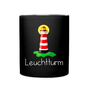 Leuchtturm - Tasse einfarbig - Schwarz - Vorne