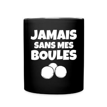 pétanque, bouliste, terrain de pétanque - Mug uni - noir - Devant