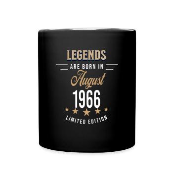 Legends werden im August 1966 geboren - Tasse einfarbig - Schwarz - Vorne