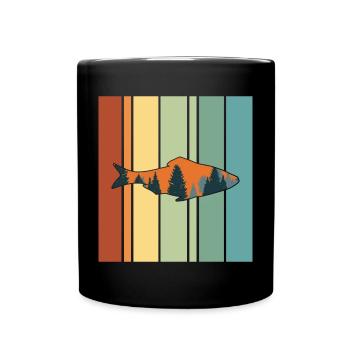 Fishing Angler Fishing Rod - Full Colour Mug - black - Front
