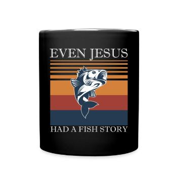 Fishing Angler Fishing Rod - Full Colour Mug - black - Front