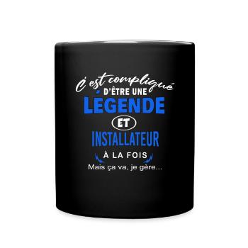 humour Légende et INSTALLATEUR cadeau - Mug uni - noir - Devant
