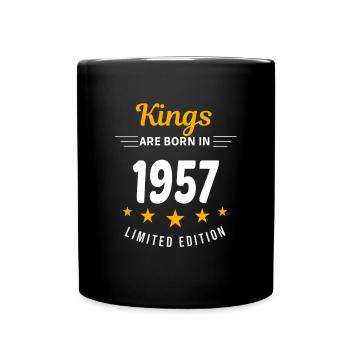 KÖNIGE WERDEN 1957 GEBOREN - Tasse einfarbig - Schwarz - Vorne