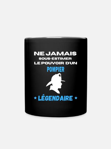 ne jamais sous estimer légendaire pompier - Mug uni - noir