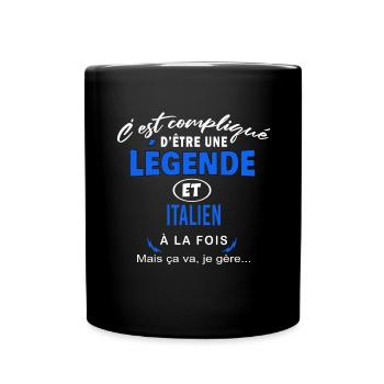 humour Légende et ITALIEN cadeau - Mug uni - noir - Devant
