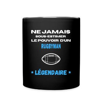 ne jamais sous estimer légendaire Rugbyman - Mug uni - noir - Devant