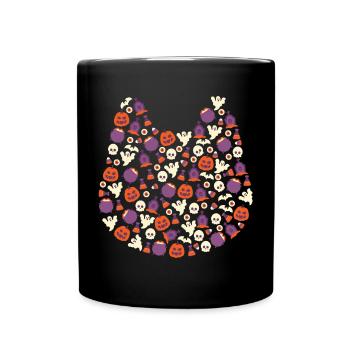 Halloween Pumpkin Witch - Full Colour Mug - black - Front