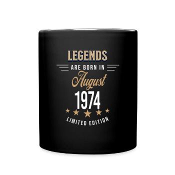 Legends are born in August 1974 - Full Colour Mug - black - Front