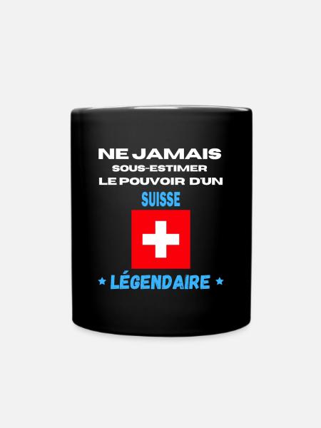 ne jamais sous estimer légendaire SUISSE - Mug uni - noir