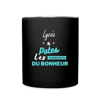 potes les ingrédients du bonheur Lycée - Mug uni - noir - Devant
