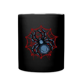 Halloween Kostüm Spinne Monster Spooky Skull - Tasse einfarbig - Schwarz - Vorne