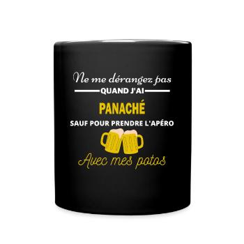 Ne me dérangez pas QUAND J'ai l'apéro panaché - Mug uni - noir - Devant
