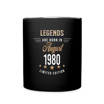 Legends werden im August 1980 geboren - Tasse einfarbig - Schwarz - Vorne