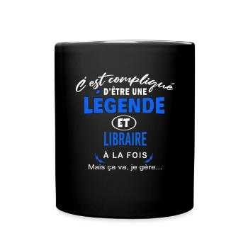 humour Légende et LIBRAIRE cadeau - Mug uni - noir - Devant