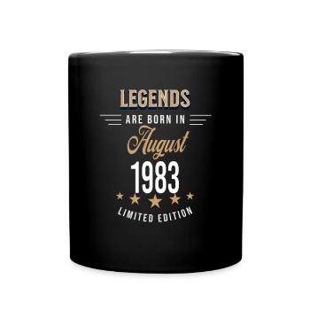 Legends werden im August 1983 geboren - Tasse einfarbig - Schwarz - Vorne