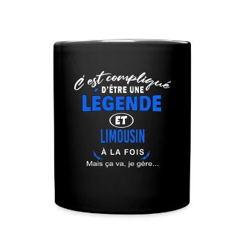 humour Légende et LIMOUSIN cadeau - Mug uni - noir - Devant