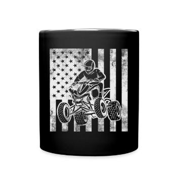ATV-Design für amerikanische Quad-Bike-Fahrer - Tasse einfarbig - Schwarz - Vorne