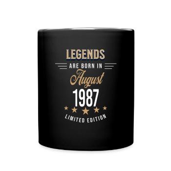 Legends werden im August 1987 geboren - Tasse einfarbig - Schwarz - Vorne