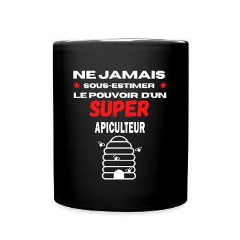 ne jamais sous estimer super Apiculteur - Mug uni - noir - Devant