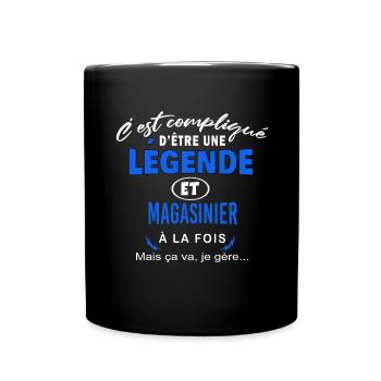 humour Légende et MAGASINIER cadeau - Mug uni - noir - Devant
