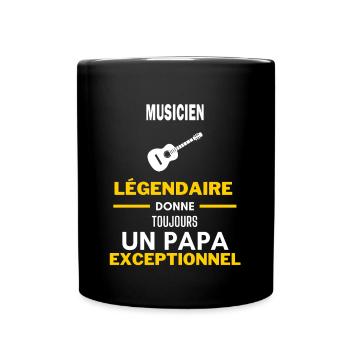 légendaire papa exceptionnel - humour musicien - Mug uni - noir - Devant