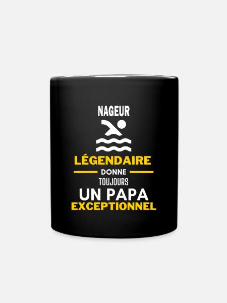 légendaire papa exceptionnel - humour NAGEUR - Mug uni - noir