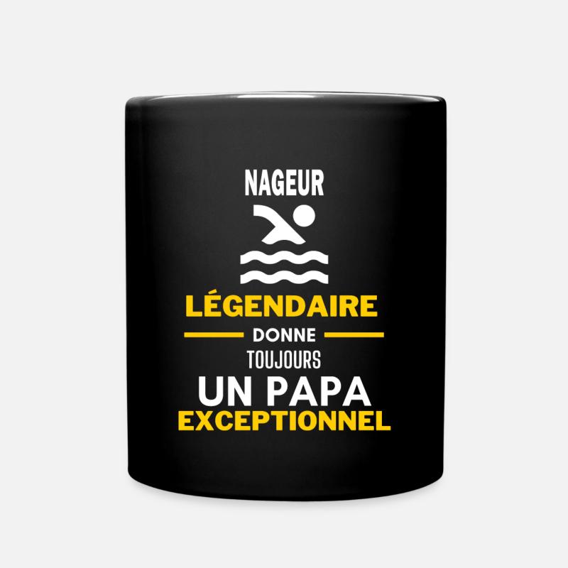 légendaire papa exceptionnel - humour NAGEUR - Mug uni - noir