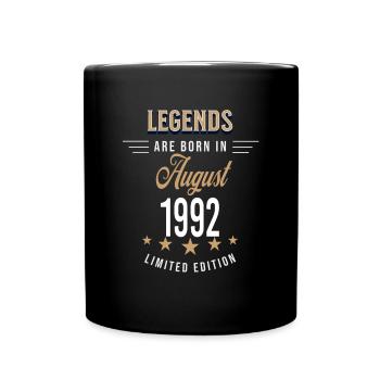 Legends are born in August 1992 - Full Colour Mug - black - Front