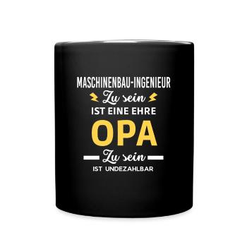 Zu ehre OPA ist undezahlbar Maschinenbau-Ingenieur - Tasse einfarbig - Schwarz - Vorne